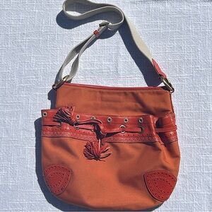 ColeHaan Orange Canvas and Leather Women's Bag